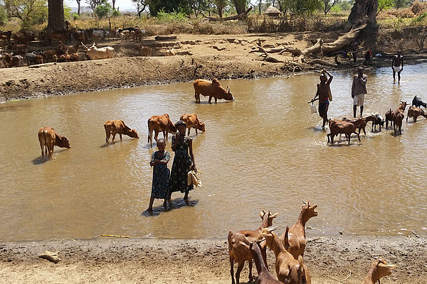 Wasserstelle in Maale, die von Hirten und Bauern genutzt wird.